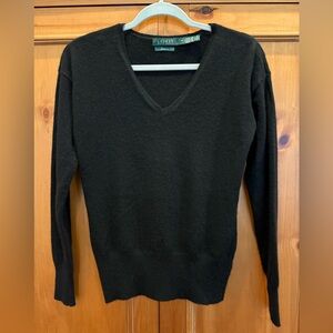Ralph Lauren Black V-Neck Cashmere Sweater for Women